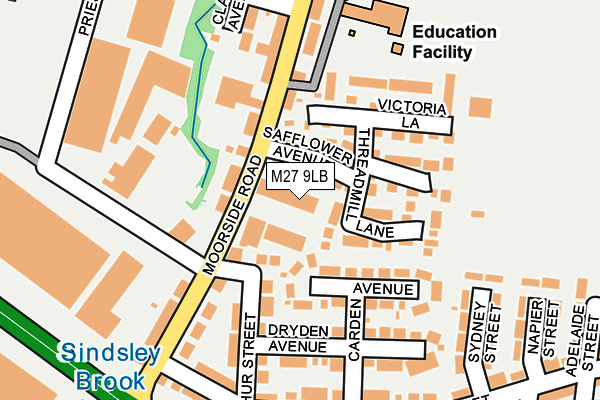 M27 9LB map - OS OpenMap – Local (Ordnance Survey)