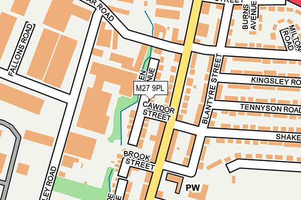 M27 9PL map - OS OpenMap – Local (Ordnance Survey)