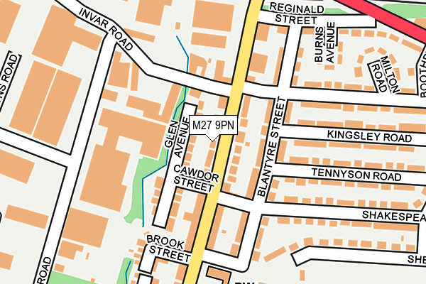 M27 9PN map - OS OpenMap – Local (Ordnance Survey)