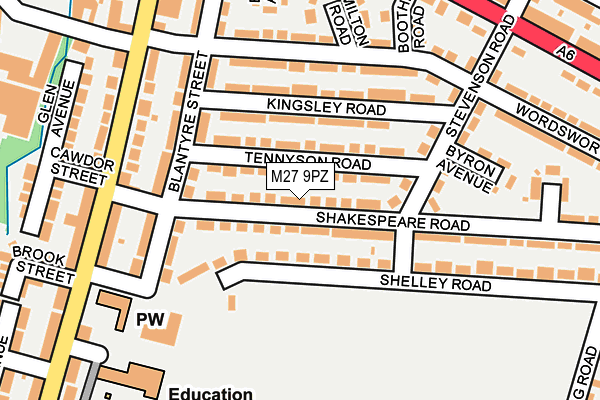 M27 9PZ map - OS OpenMap – Local (Ordnance Survey)