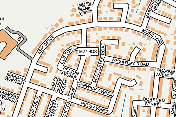 M27 9QS map - OS OpenMap – Local (Ordnance Survey)