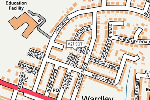 M27 9QT map - OS OpenMap – Local (Ordnance Survey)