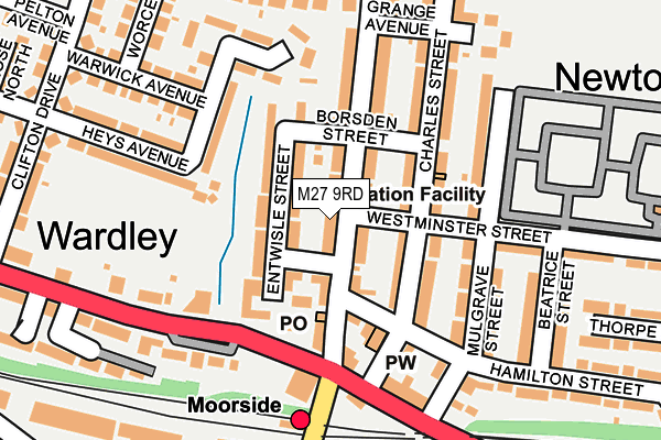 M27 9RD map - OS OpenMap – Local (Ordnance Survey)