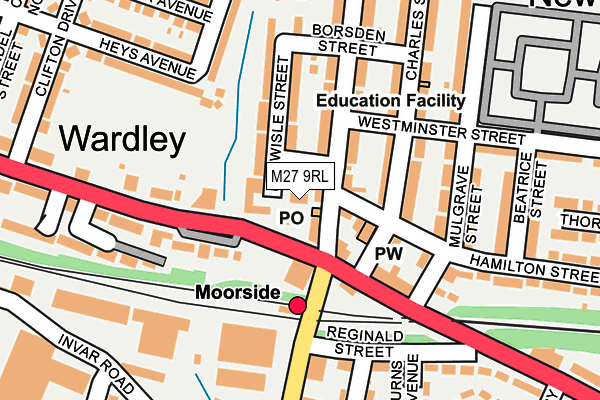 M27 9RL map - OS OpenMap – Local (Ordnance Survey)