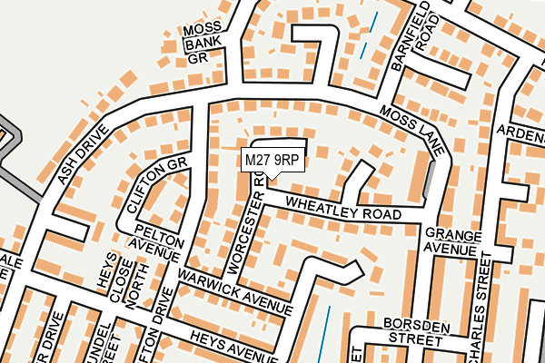 M27 9RP map - OS OpenMap – Local (Ordnance Survey)