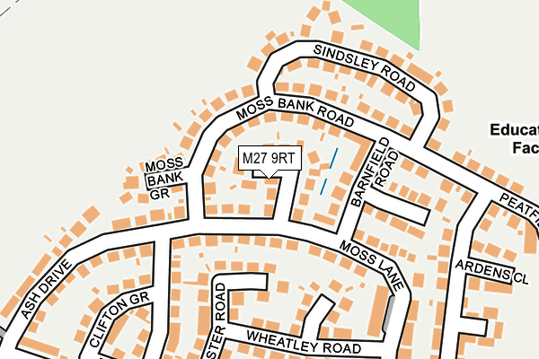 M27 9RT map - OS OpenMap – Local (Ordnance Survey)