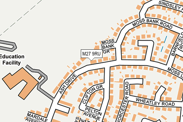 M27 9RU map - OS OpenMap – Local (Ordnance Survey)