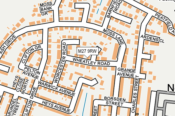 M27 9RW map - OS OpenMap – Local (Ordnance Survey)