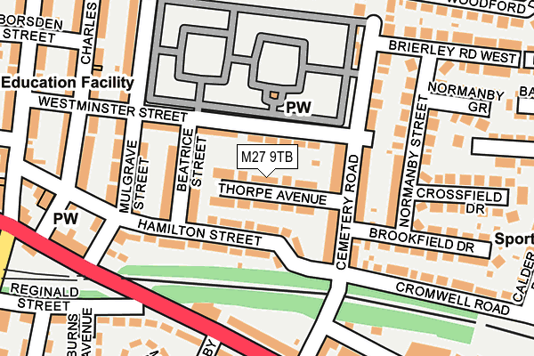 M27 9TB map - OS OpenMap – Local (Ordnance Survey)