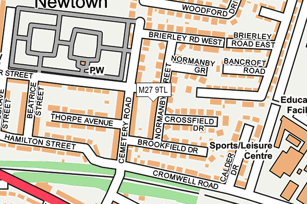 M27 9TL map - OS OpenMap – Local (Ordnance Survey)