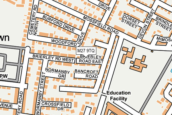 M27 9TQ map - OS OpenMap – Local (Ordnance Survey)