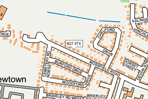 M27 9TX map - OS OpenMap – Local (Ordnance Survey)