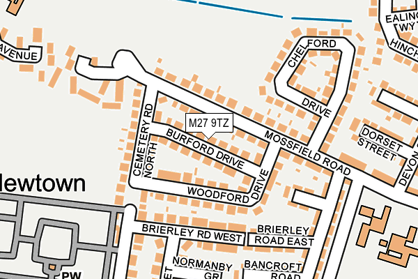 M27 9TZ map - OS OpenMap – Local (Ordnance Survey)