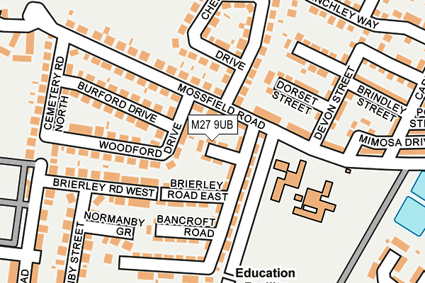 M27 9UB map - OS OpenMap – Local (Ordnance Survey)