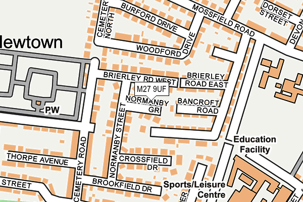 M27 9UF map - OS OpenMap – Local (Ordnance Survey)