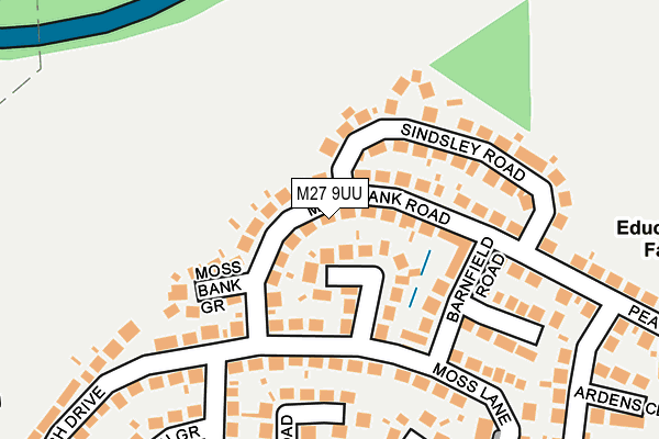 M27 9UU map - OS OpenMap – Local (Ordnance Survey)
