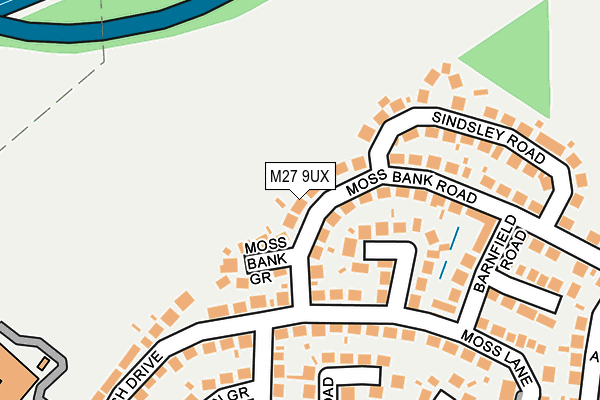 M27 9UX map - OS OpenMap – Local (Ordnance Survey)