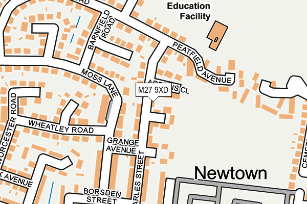 M27 9XD map - OS OpenMap – Local (Ordnance Survey)