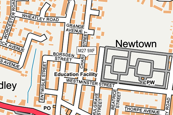 M27 9XF map - OS OpenMap – Local (Ordnance Survey)