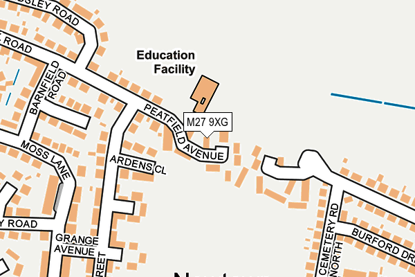 M27 9XG map - OS OpenMap – Local (Ordnance Survey)