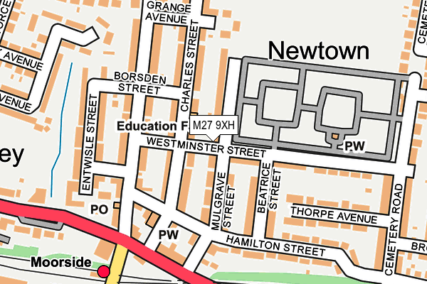 M27 9XH map - OS OpenMap – Local (Ordnance Survey)