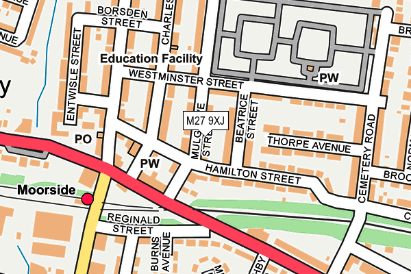 M27 9XJ map - OS OpenMap – Local (Ordnance Survey)