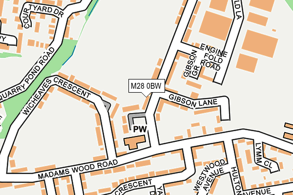 M28 0BW map - OS OpenMap – Local (Ordnance Survey)