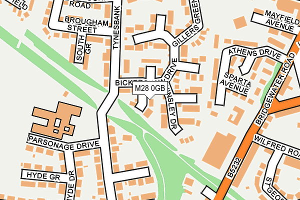 M28 0GB map - OS OpenMap – Local (Ordnance Survey)