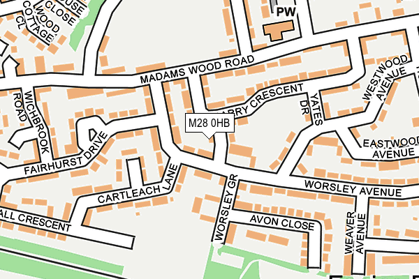 M28 0HB map - OS OpenMap – Local (Ordnance Survey)