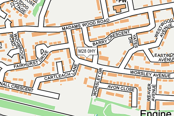 M28 0HY map - OS OpenMap – Local (Ordnance Survey)