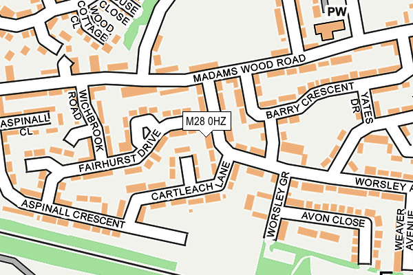 M28 0HZ map - OS OpenMap – Local (Ordnance Survey)