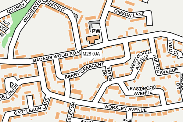 M28 0JA map - OS OpenMap – Local (Ordnance Survey)