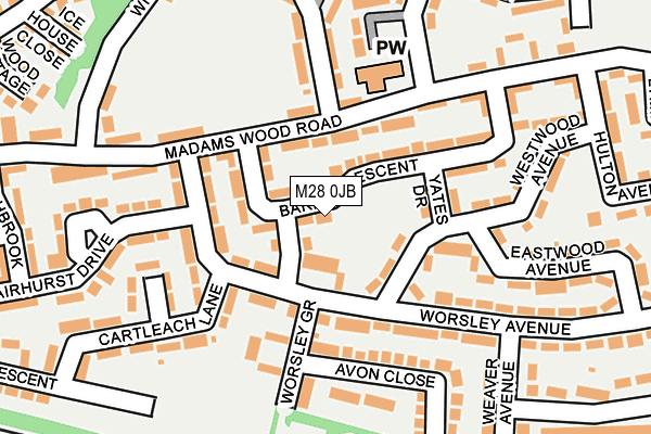 M28 0JB map - OS OpenMap – Local (Ordnance Survey)