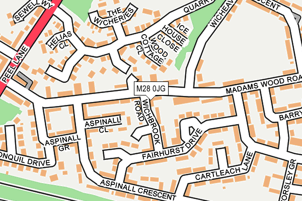 M28 0JG map - OS OpenMap – Local (Ordnance Survey)