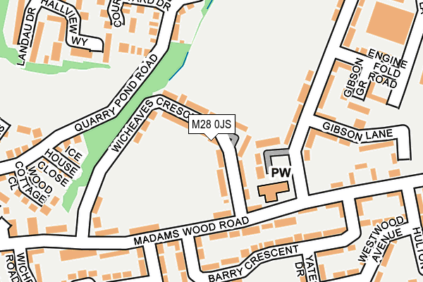 M28 0JS map - OS OpenMap – Local (Ordnance Survey)