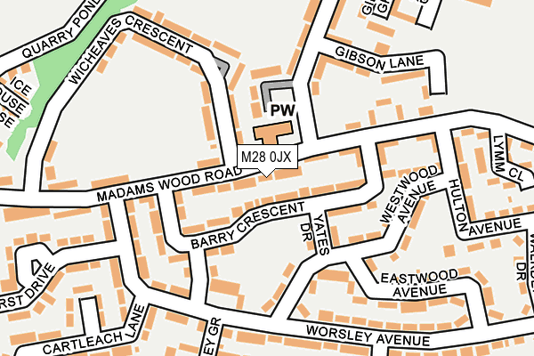 M28 0JX map - OS OpenMap – Local (Ordnance Survey)