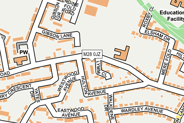 M28 0JZ map - OS OpenMap – Local (Ordnance Survey)