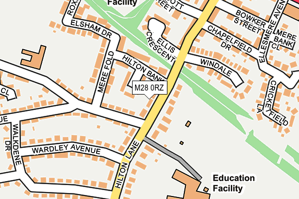 M28 0RZ map - OS OpenMap – Local (Ordnance Survey)