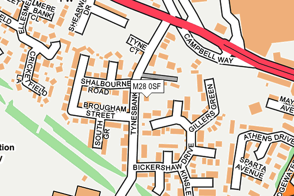 M28 0SF map - OS OpenMap – Local (Ordnance Survey)