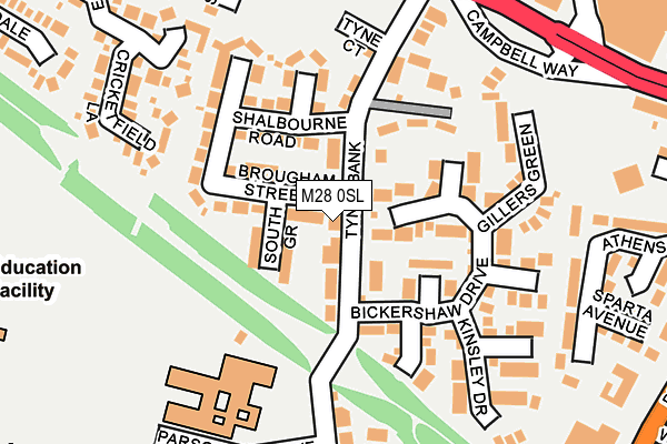 M28 0SL map - OS OpenMap – Local (Ordnance Survey)