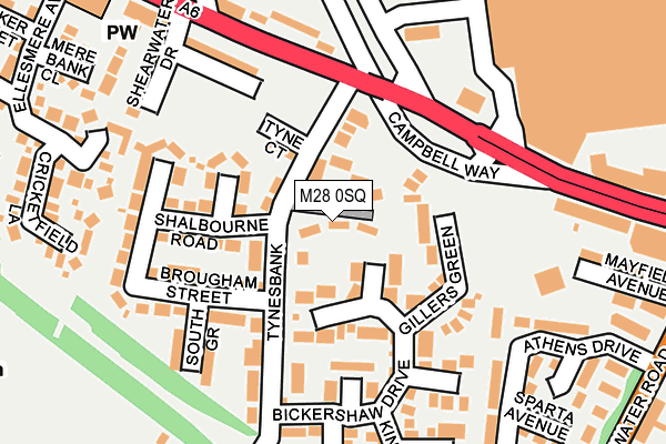 M28 0SQ map - OS OpenMap – Local (Ordnance Survey)