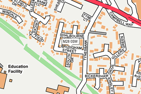 M28 0SW map - OS OpenMap – Local (Ordnance Survey)