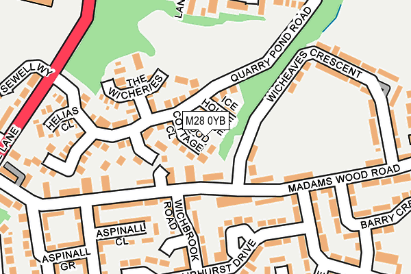 M28 0YB map - OS OpenMap – Local (Ordnance Survey)
