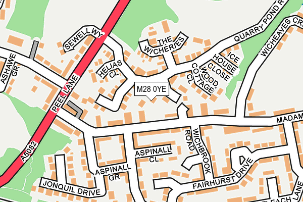 M28 0YE map - OS OpenMap – Local (Ordnance Survey)