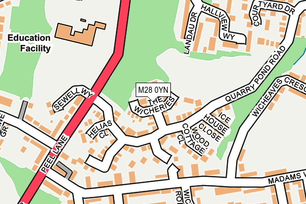 M28 0YN map - OS OpenMap – Local (Ordnance Survey)
