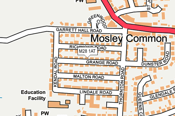 M28 1AT map - OS OpenMap – Local (Ordnance Survey)