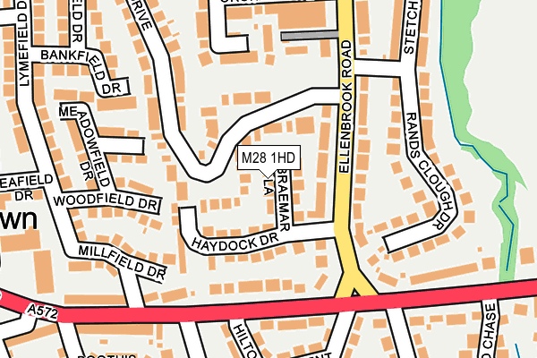M28 1HD map - OS OpenMap – Local (Ordnance Survey)