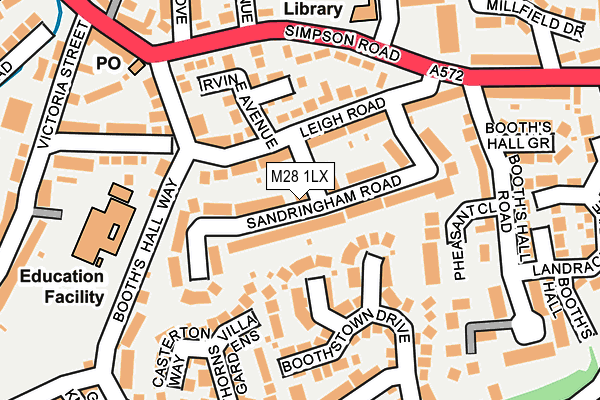 M28 1LX map - OS OpenMap – Local (Ordnance Survey)