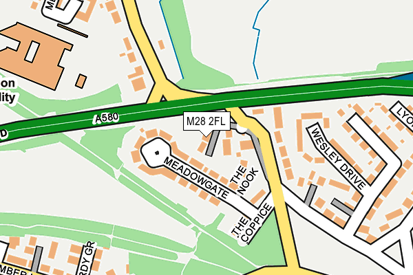 M28 2FL map - OS OpenMap – Local (Ordnance Survey)