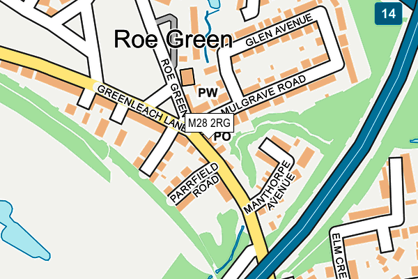 M28 2RG map - OS OpenMap – Local (Ordnance Survey)